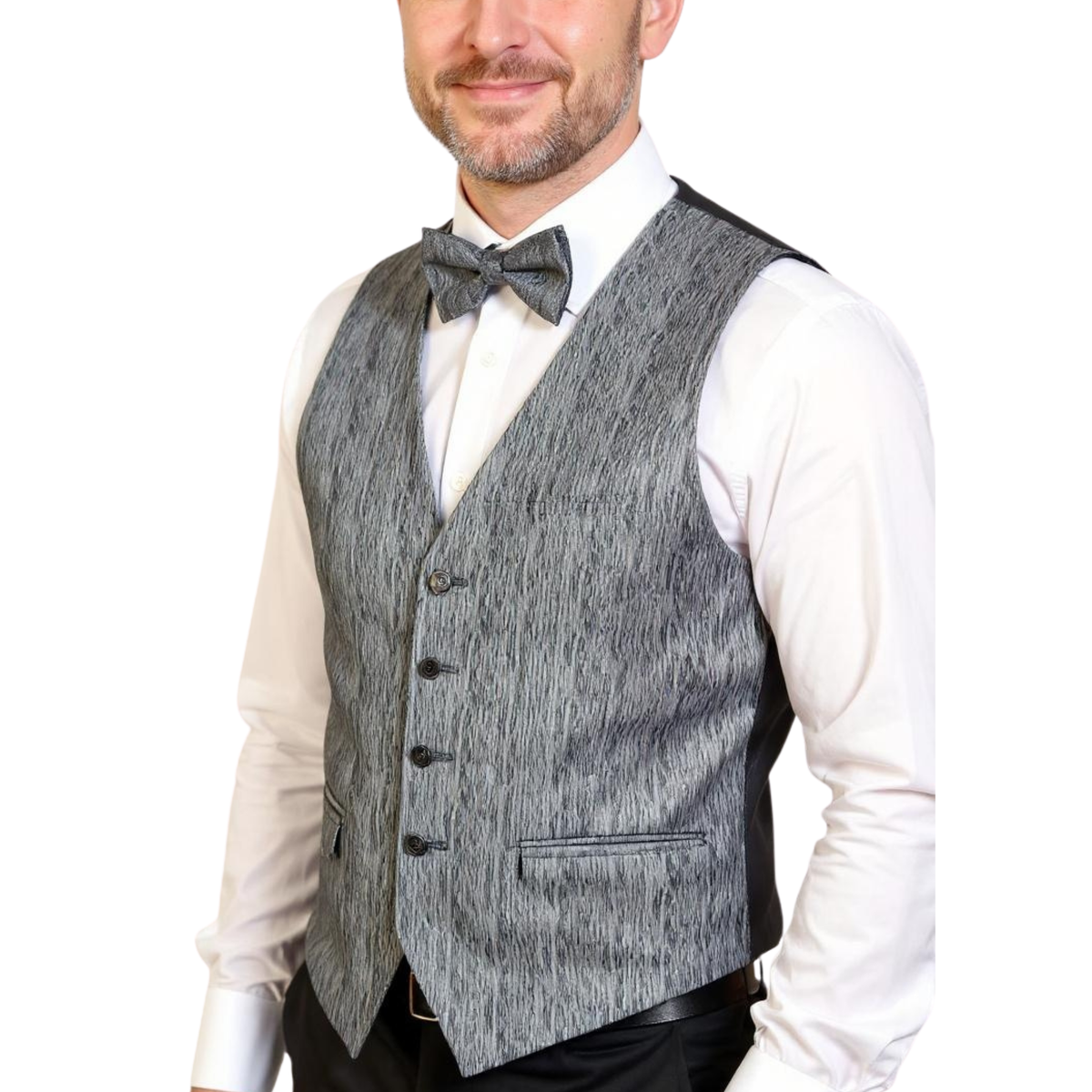 Ferrecci Mens PV200 - Grey with Black Back Adjustable Vest Set