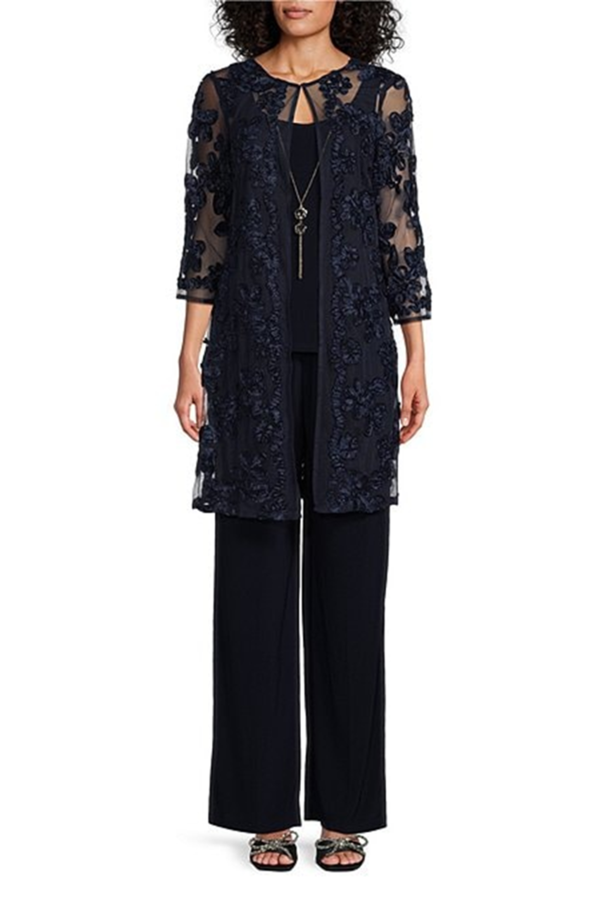 RM Richards Soutache Embroidered 3-Pc Pants Set 3146L