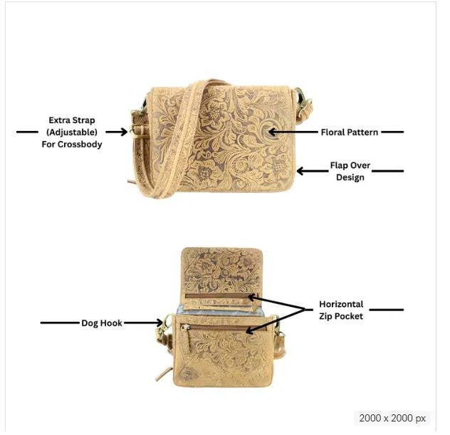 Women's Flap Over Crossbody Bag with Hidden Storage 1834