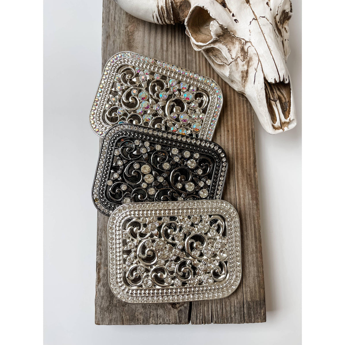 Boho Ranch Shop - Rhinestone Belt Buckle Bling - LARGE - Western Belt Buckle