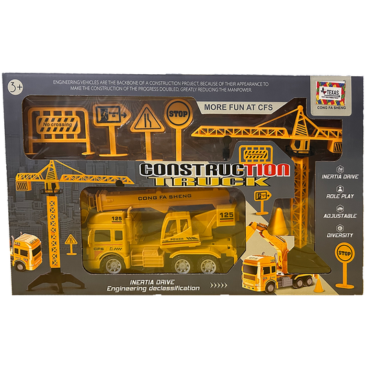 Texas Toy Distribution - Construction Vehicle Set with Sign Accessories