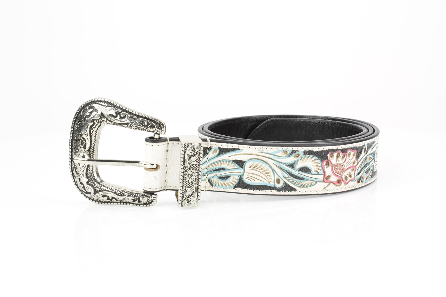 Cowgirl Floral Tooled Western Leather Belt ABB 38 1012