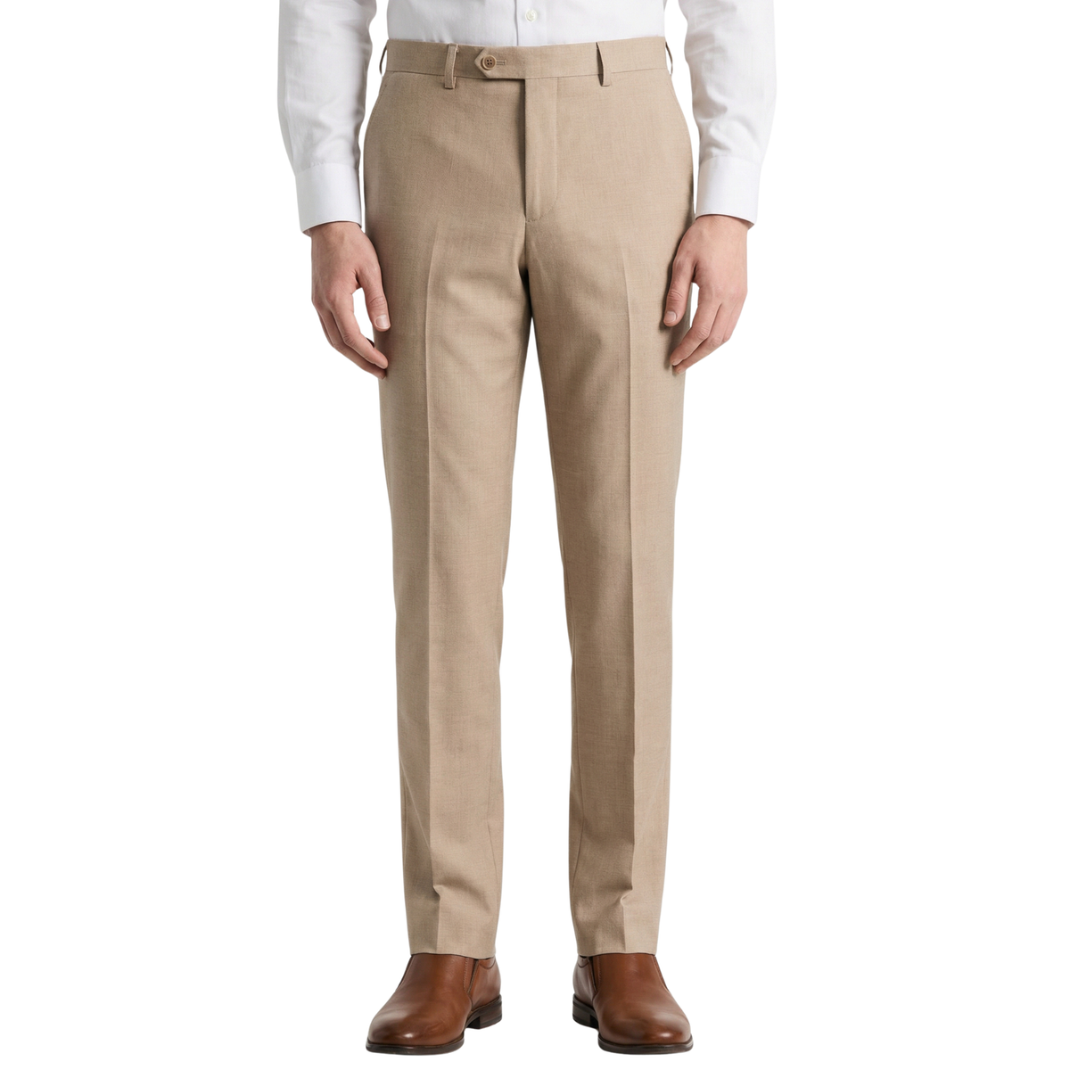 Jax Mens Tan 2 Button Notch Lapel Pick Stitching 3 Pc Slim Fit Suit