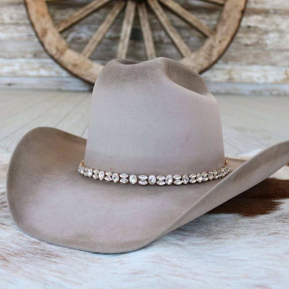 Willow Lane Hat Co. - Rose Gold Rhinestone Bling Hat Band - The Kate