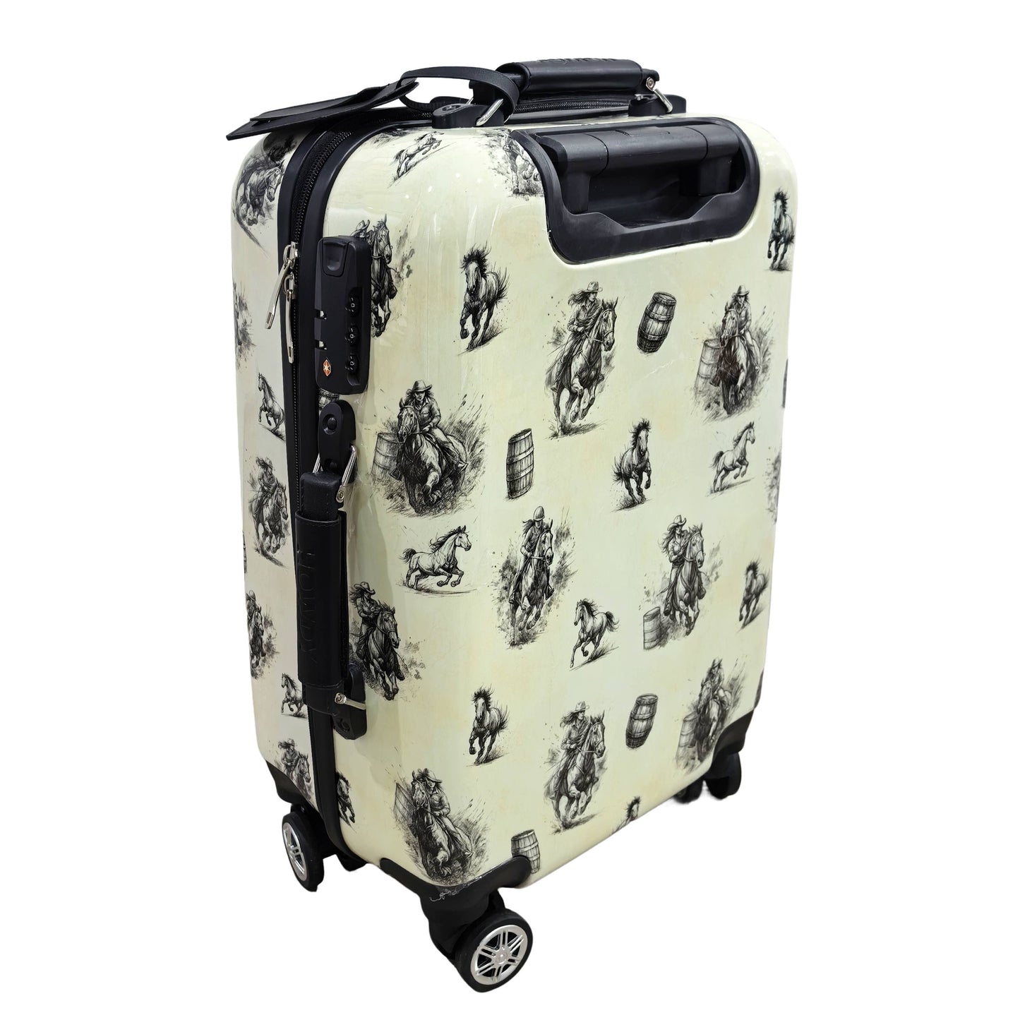 Barrel racing luggage rolling suitcase 