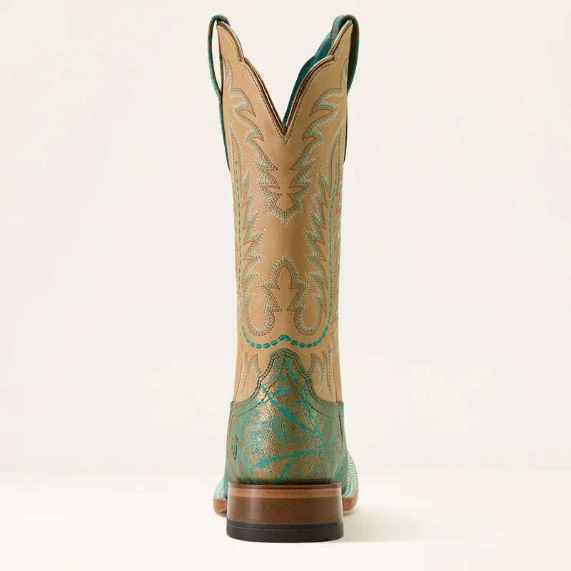 Ariat Women's Frontier Tilly Wide Square Toe Western Boot - Seaglass Elephant Print 10063998