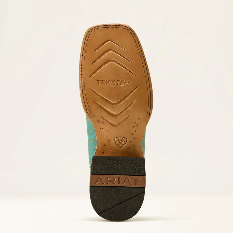 Ariat Women's Frontier Tilly Wide Square Toe Western Boot - Seaglass Elephant Print 10063998
