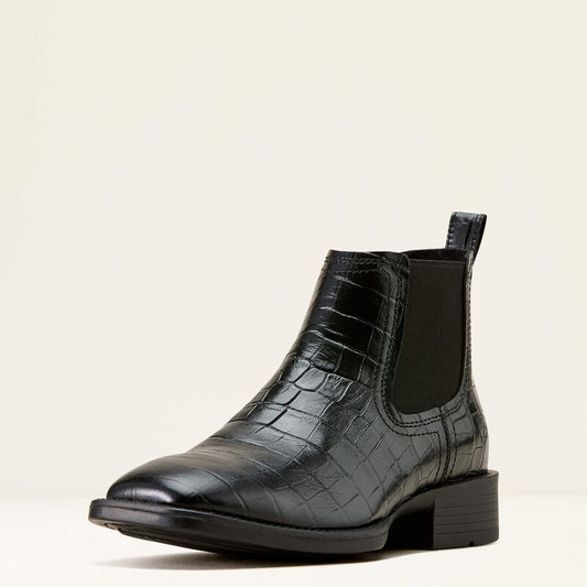 Ariat Booker Chelsea Wide Square Toe Western Black Mens Boot 10074163