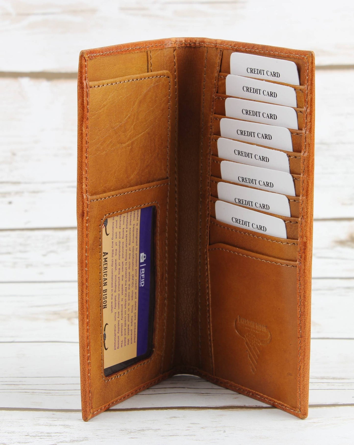 Tooled Leather Men's Rodeo Wallet In Tan AB W04 Tan