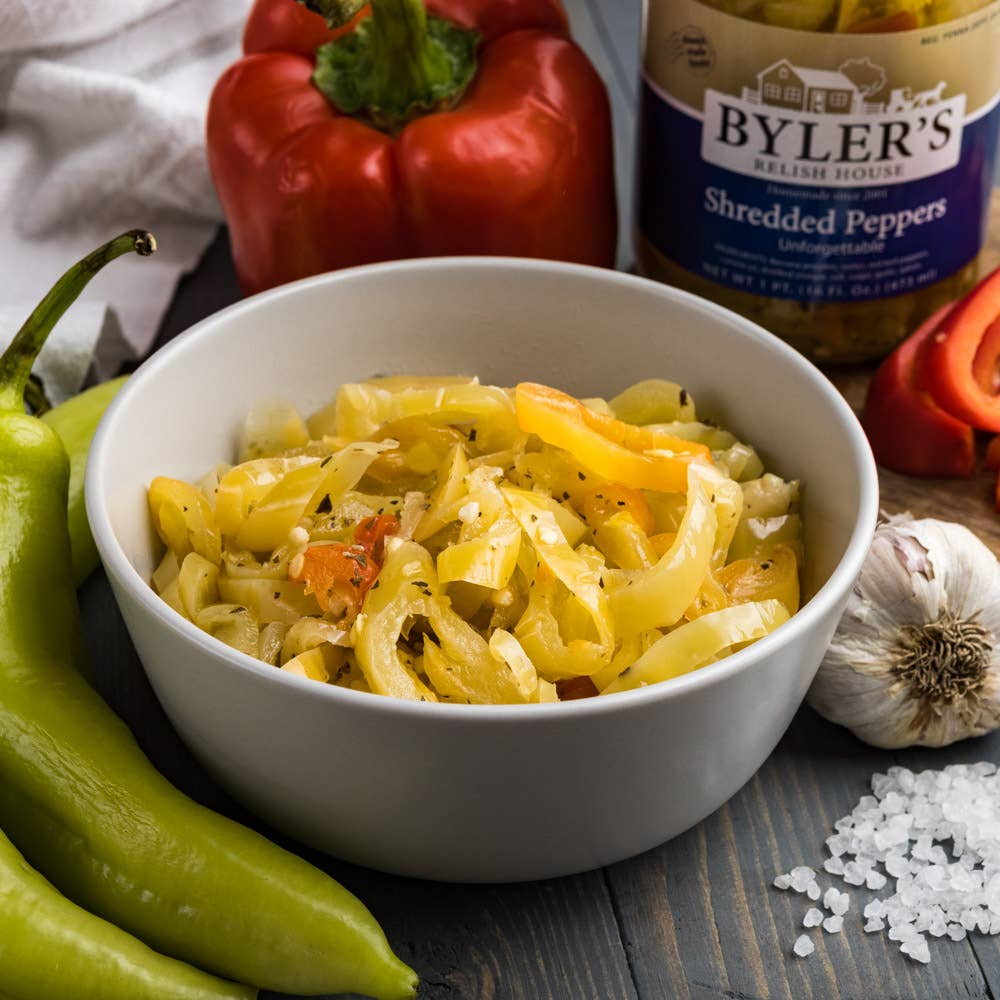 Byler's Shredded Peppers in Oil, 16 Oz