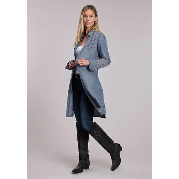 Stetson Women's Denim Shirt Dress with Lavish Embroidery ID: 11-057-0565-5020