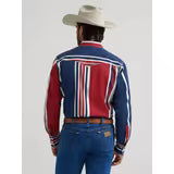 Wrangler® Vintage Inspired Long Sleeve Shirt - Blue Multi Stripe - 112375916