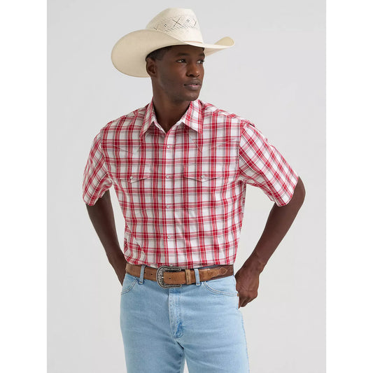 Wrangler® Wrinkle Resist Short Sleeve Shirt - Red - 112379028- 112379030