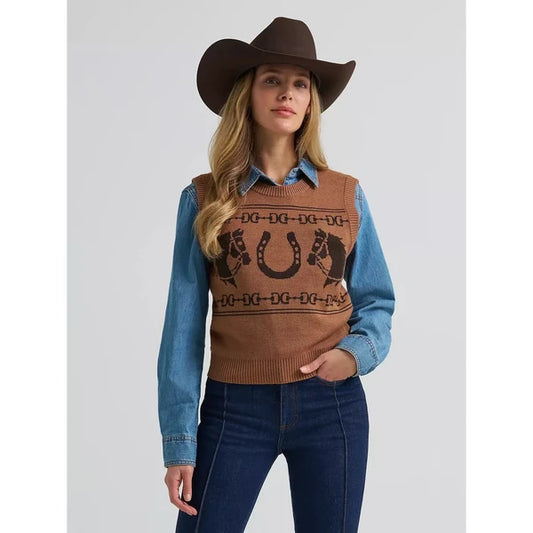 Wrangler Women's Horse Sweater Vest 112382527