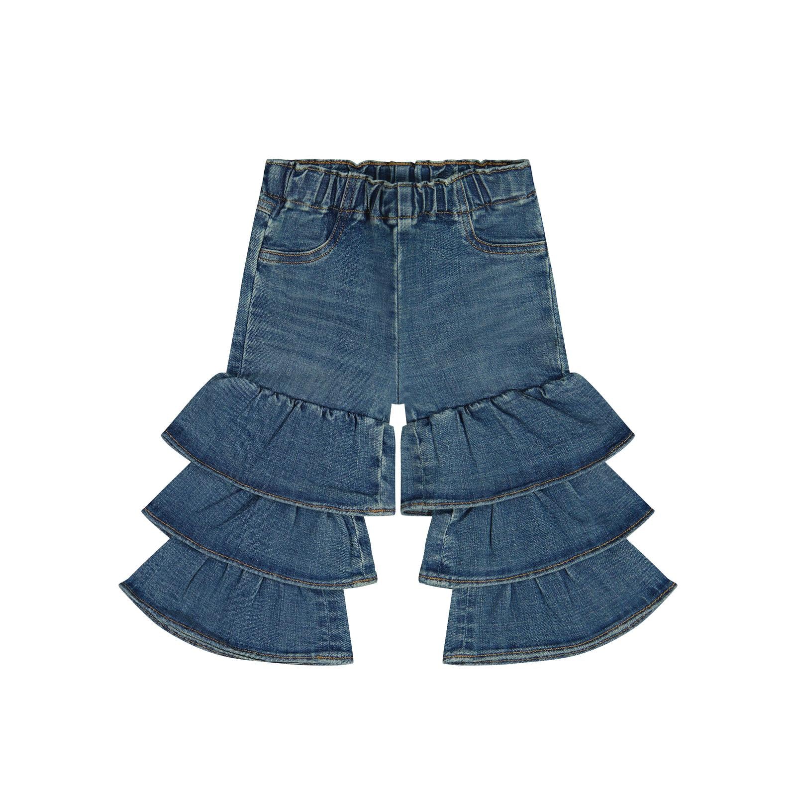Wrangler® Baby Girls Pull Up Tiered Flare Jean Denim 112382701