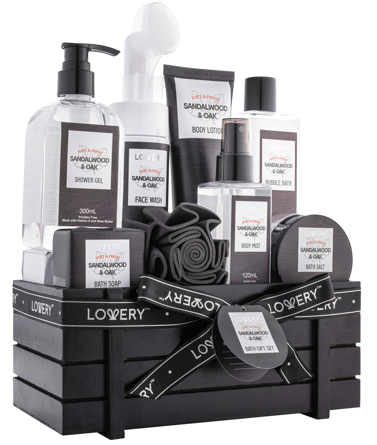 Luxury Spa Kit for Men, Sandalwood Oak Scented Gift Set