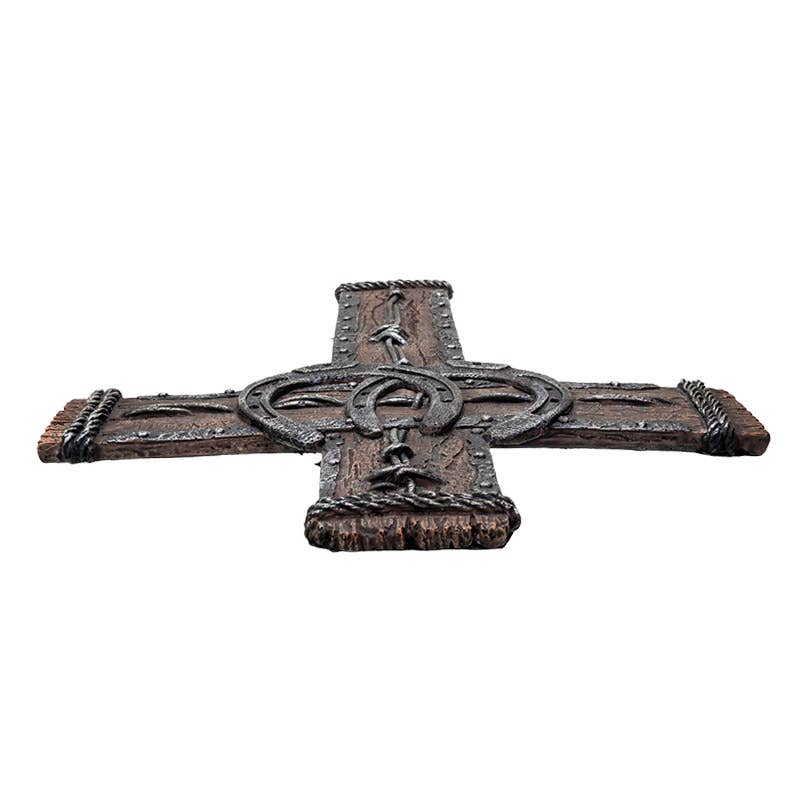 Western Crucifix with Horseshoe Wall Plaque