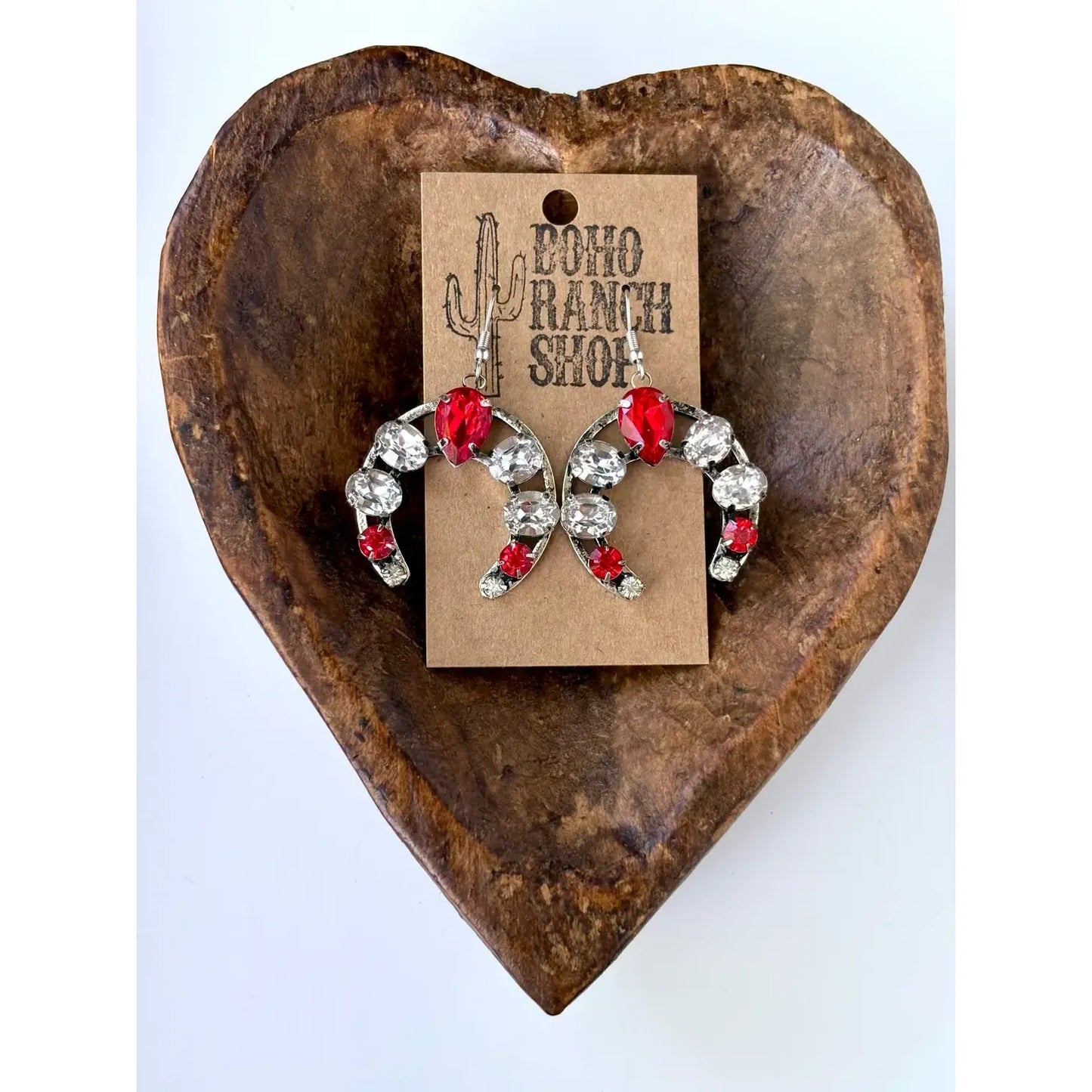 Glass Stone Squash Blossom Western Earrings