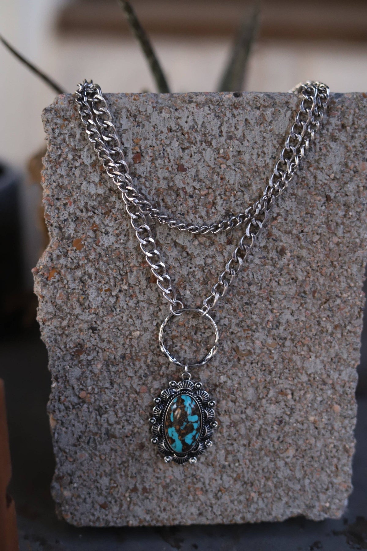 Hippie 2 LAYER WESTERN TURQ STONE CHARM