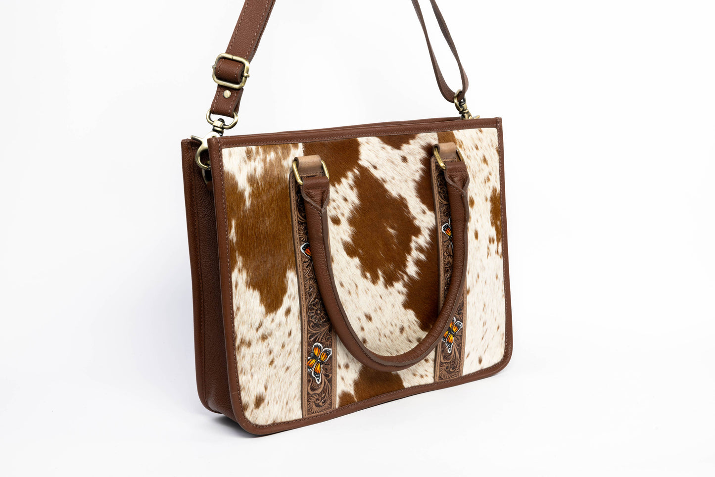 Brown Leather Hair-On-Hide Tote Bag ABHB 18-25215