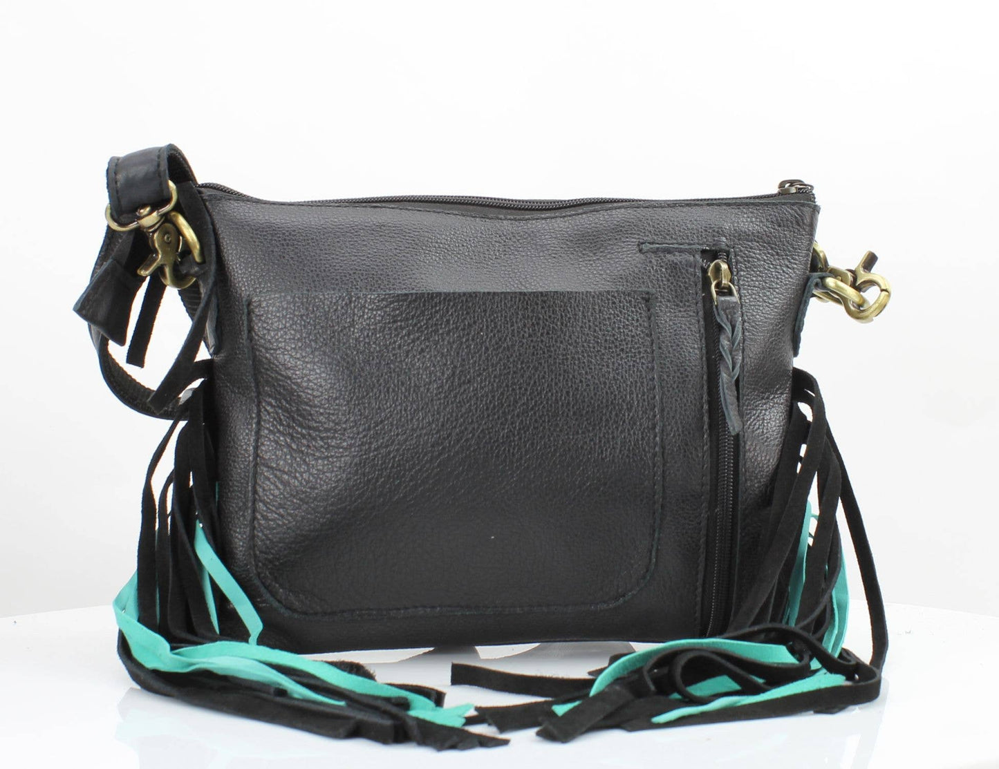 Fringe Concho Crossbody w/ Turquoise Accents # AB 2403