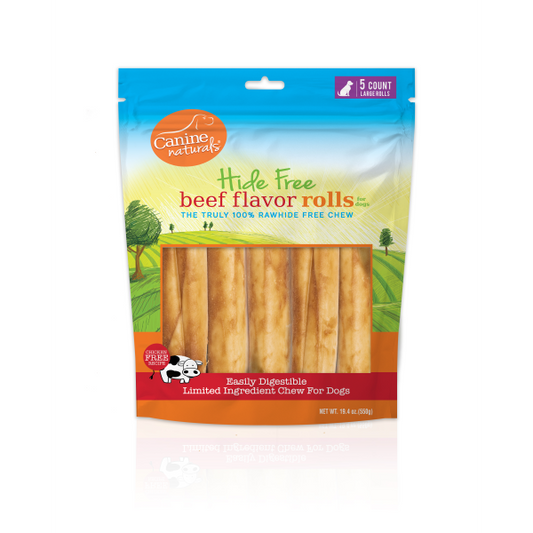 Canine Naturals Hide-Free Beef Roll Large 7" 5 Pk