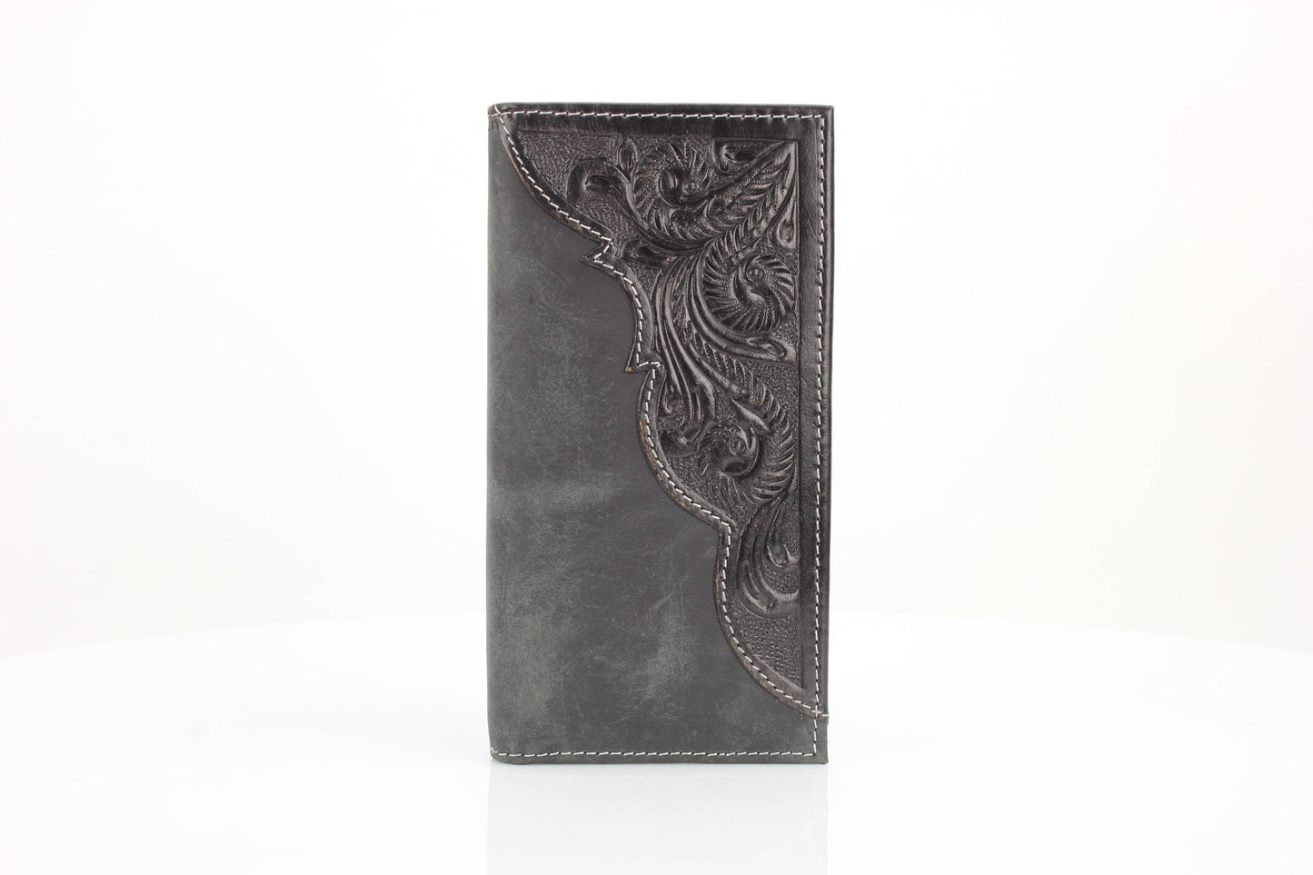 Oil Pull Up Tooled Leather Accent Rodeo Wallet ABW027