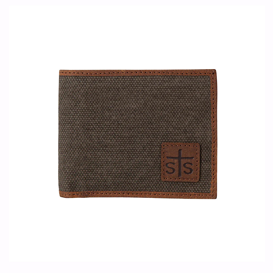 STS Ranchwear - Foreman Charcoal Canvas Men’s Bifold Wallet STS61184