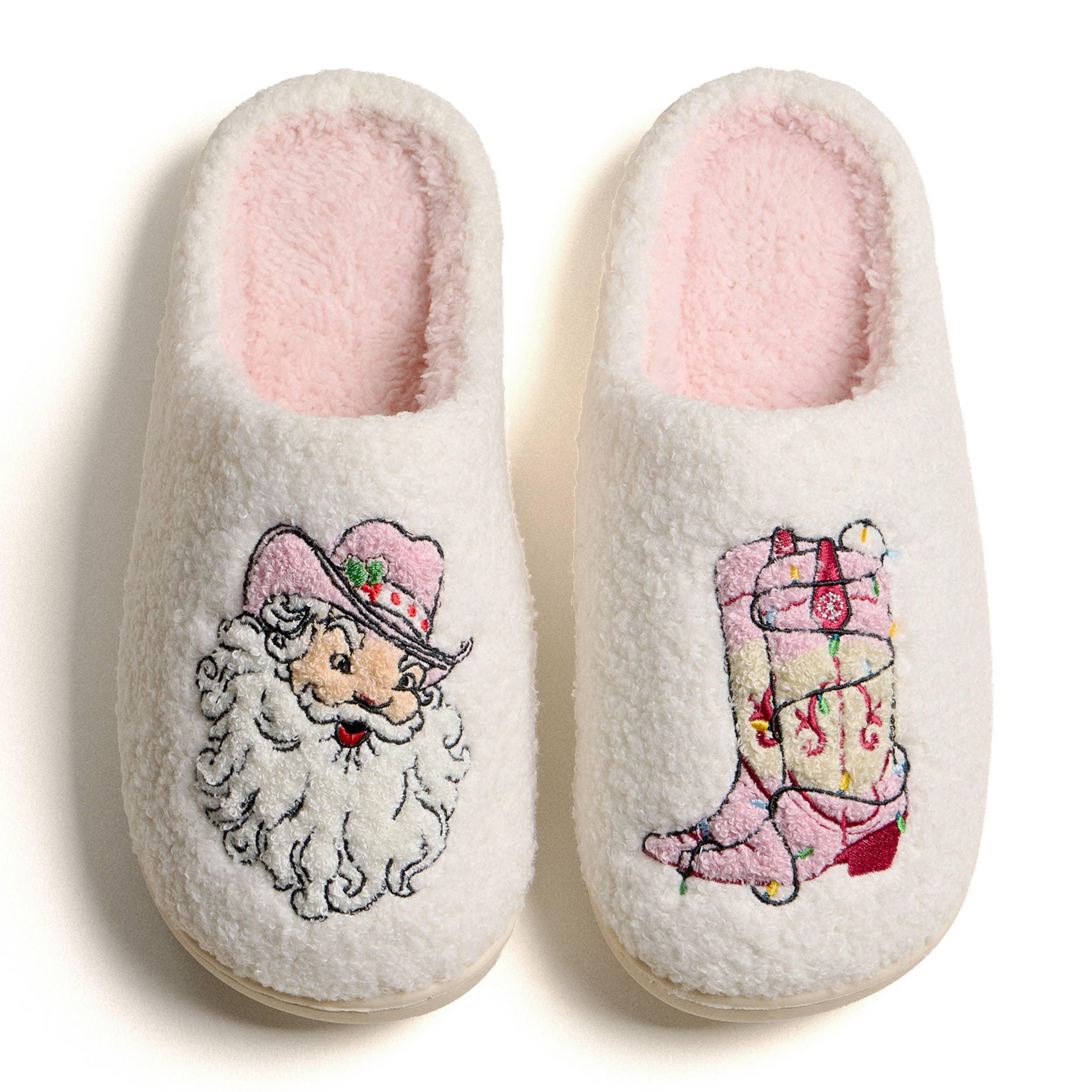 Western Santa and Boots Christmas Winter Slippers