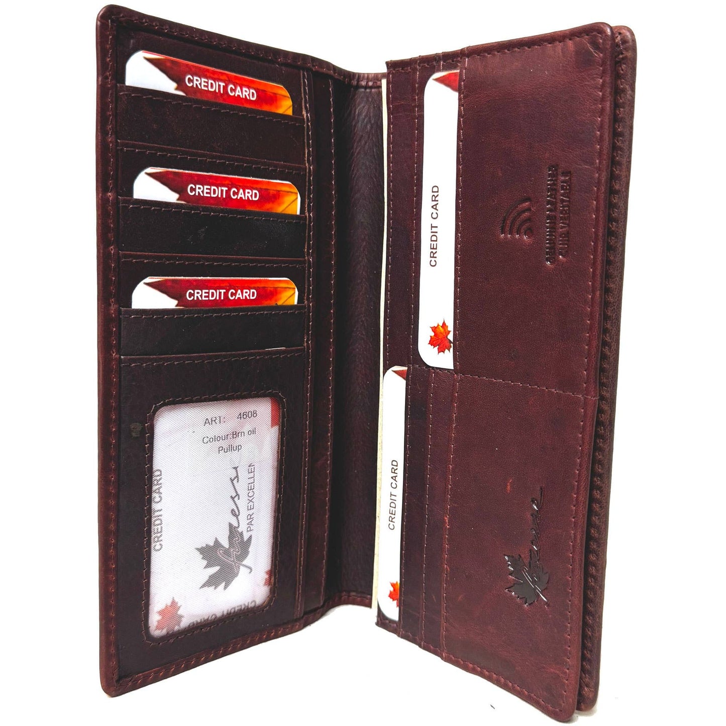 Genuine Cowhide Leather Breast/Coat RFID Card Wallet #4608