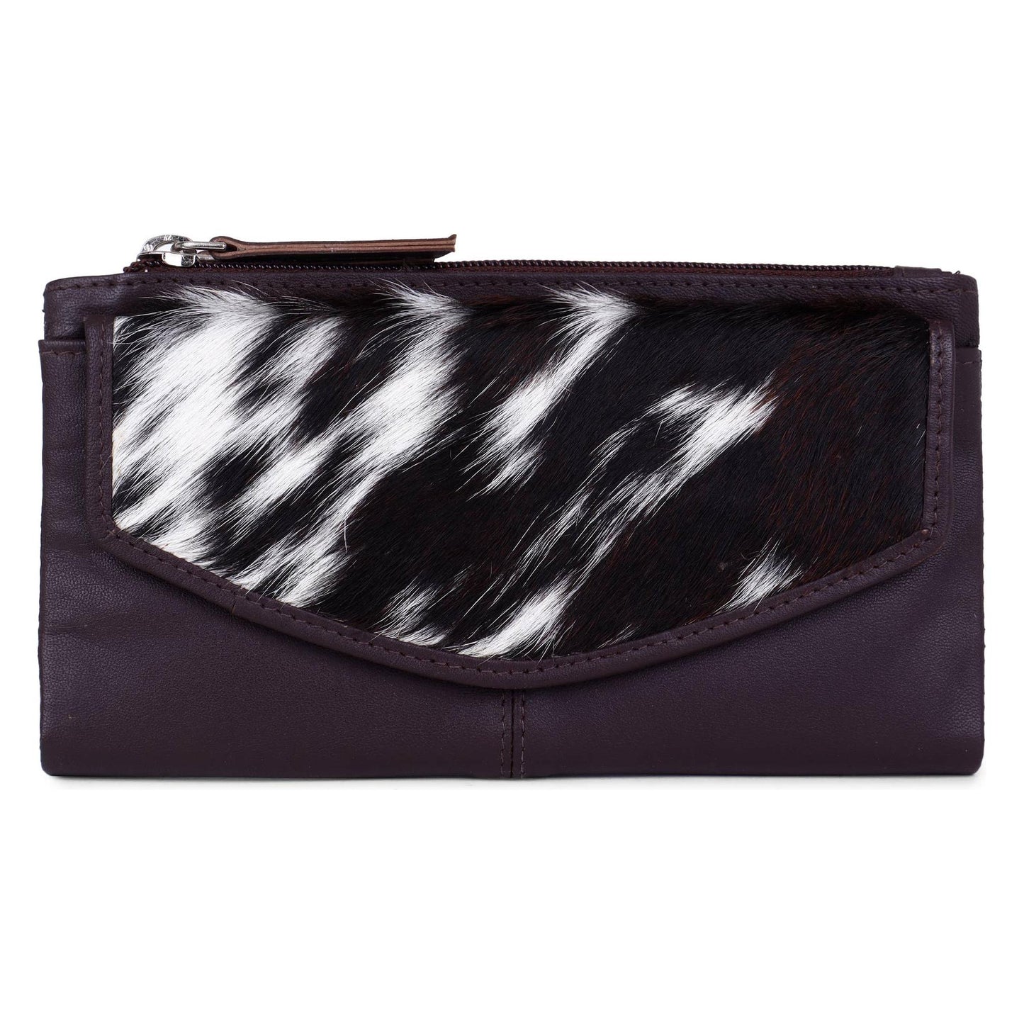 Sixtease Bags - Leather Cowhide Bifold Women's Wallet - Brown