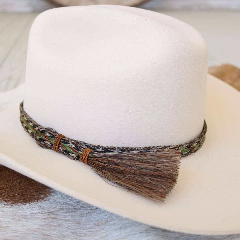 Willow Lane Hat Co. - Horsehair Green Braided Tassel Hat Band