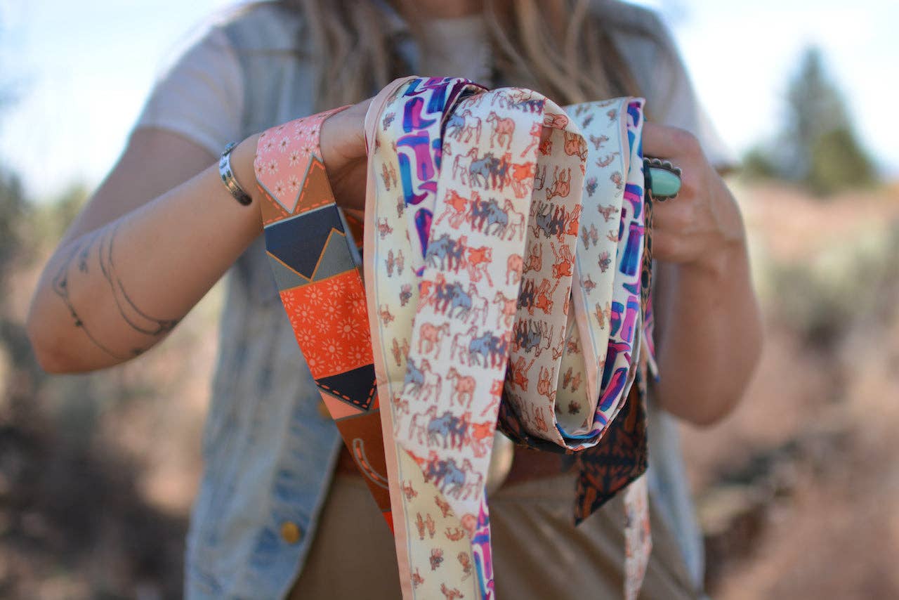 Frontier Bound Quilted Patchwork Twilly Scarf V1