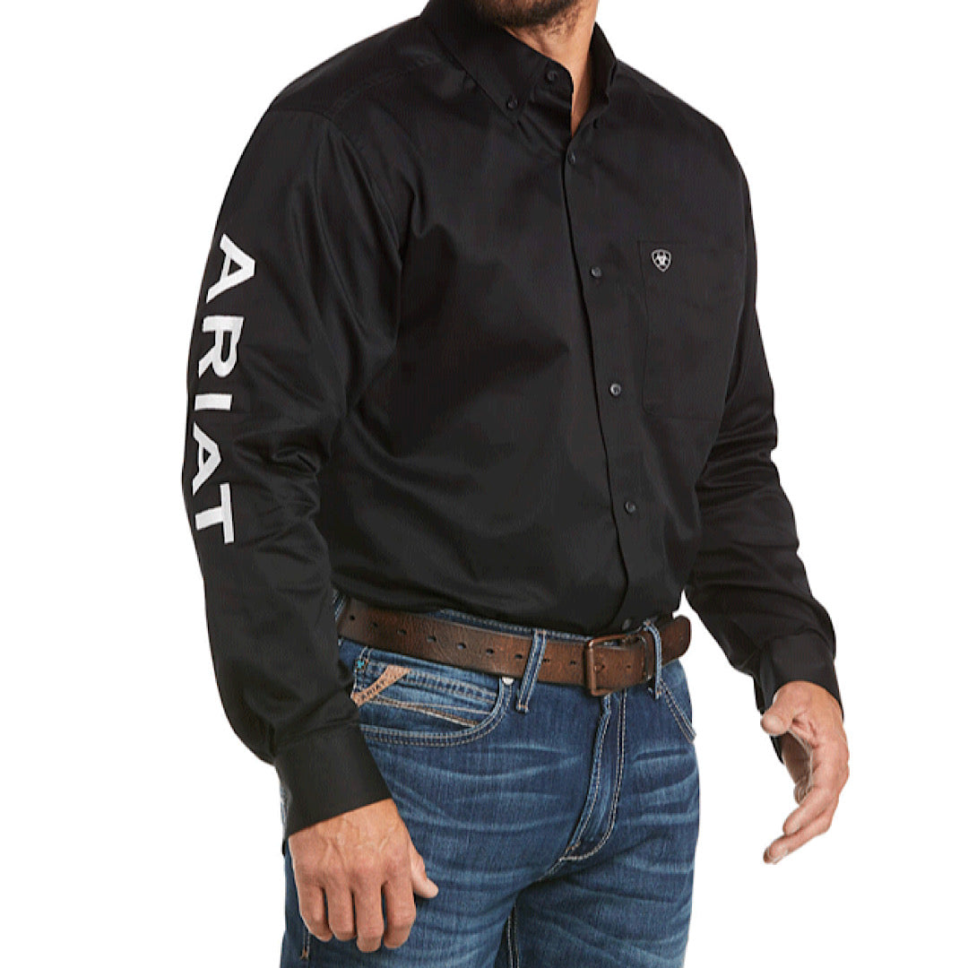 Mens Ariat Black Long Sleeve Button Up