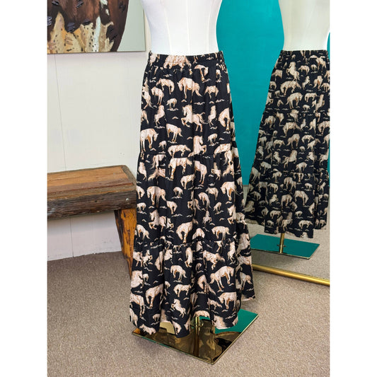 Rockin A Design - Fresh Horses tiered long skirt