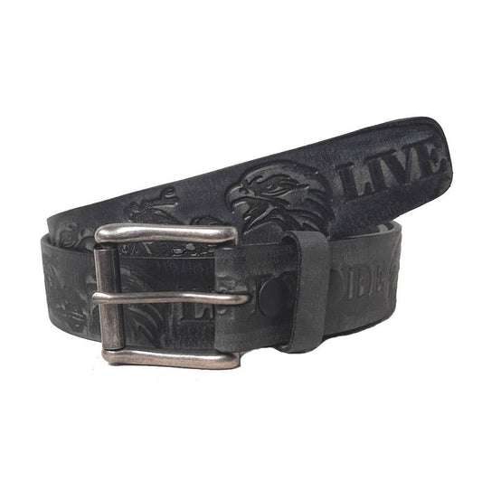 GENUINE LEATHER 40MM "LIVE TO RIDE" EMBOSSED BELT #1040