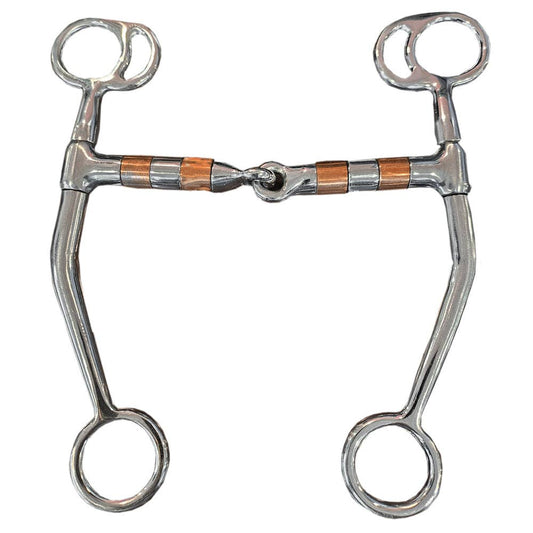 Bar H Equine Cavalry Shank Tongue Relief Bit W/Copper Roller | Bits for Horses Horse Snaffle and bridles