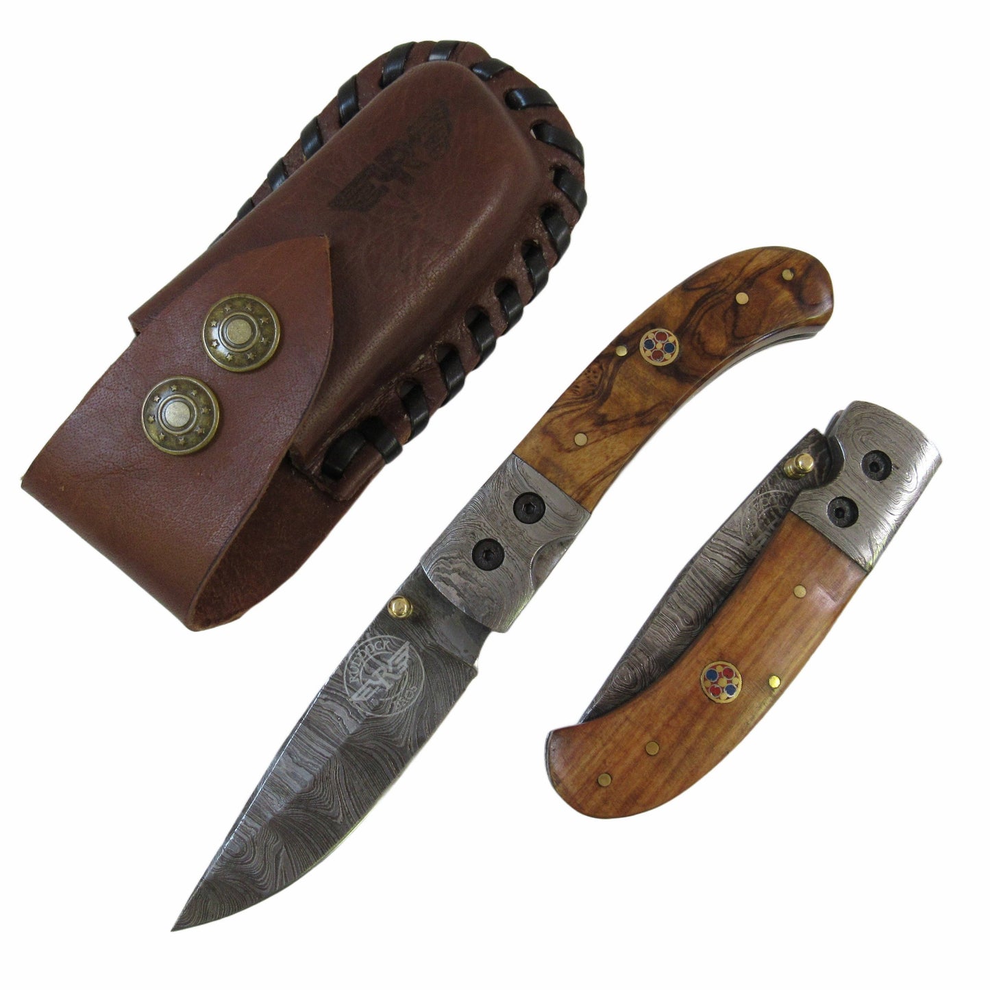 Kentucky Slugger Folding Knife - Damascus Steel