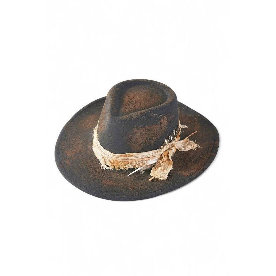 Distress Vintage Shapable Fedora Cowboy Hat MH0238