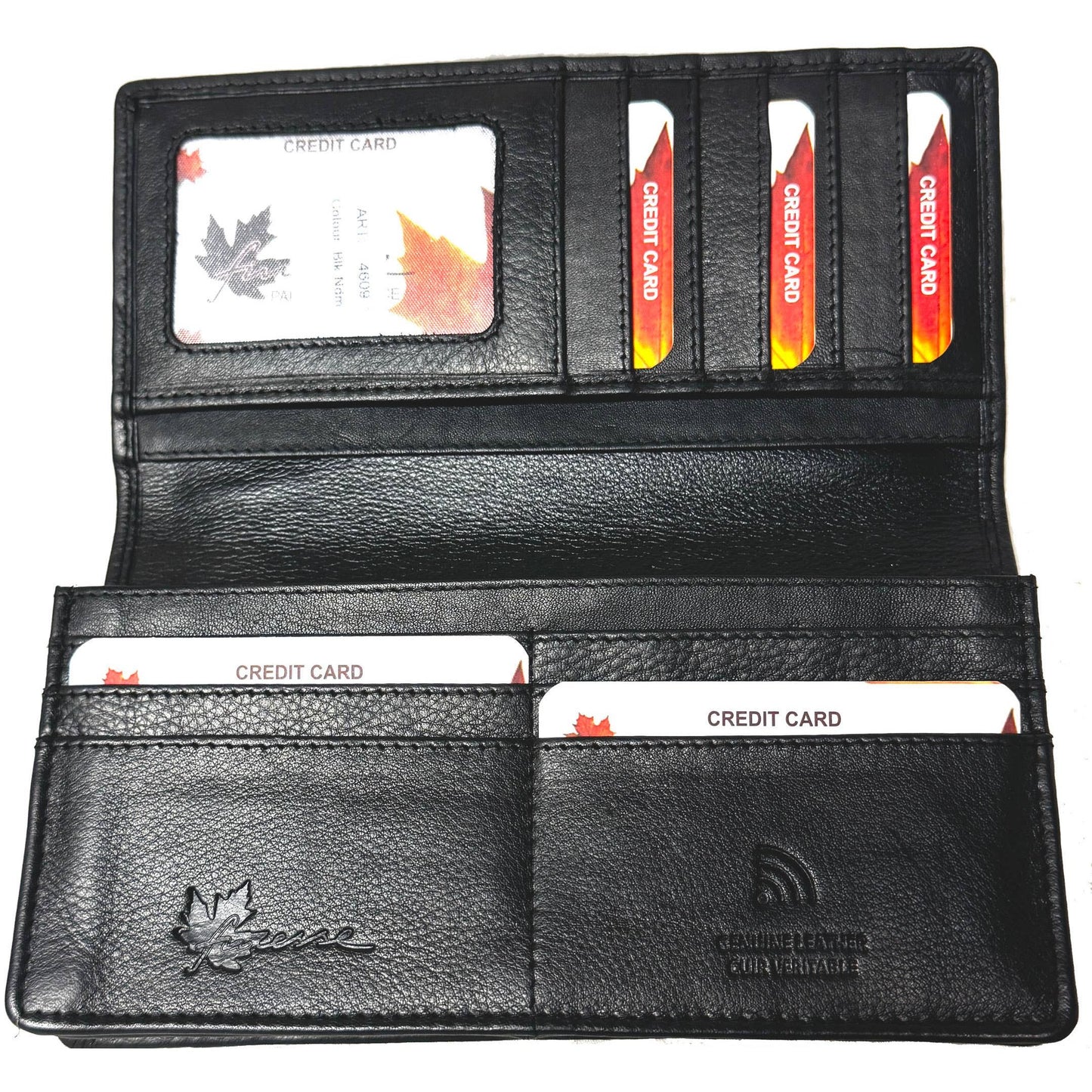 Genuine Cowhide Leather Breast/Coat RFID Card Wallet #4608