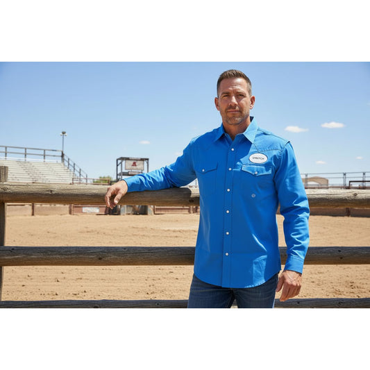 Roper Men’s Snap Shirt, Poplin, Blue 03-01-765-2109 & 03-01-265-2109