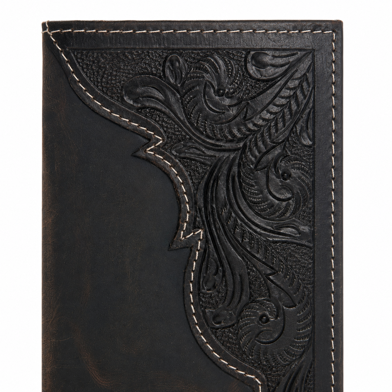 Oil Pull Up Tooled Leather Accent Rodeo Wallet ABW027