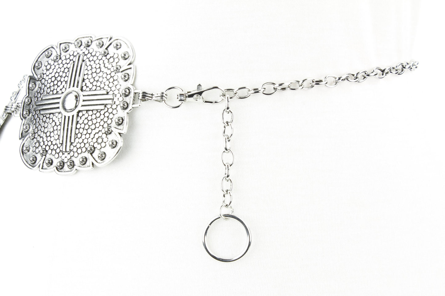 Women’s Medallion Chain Belt with Cross Design ABB MTL 1010