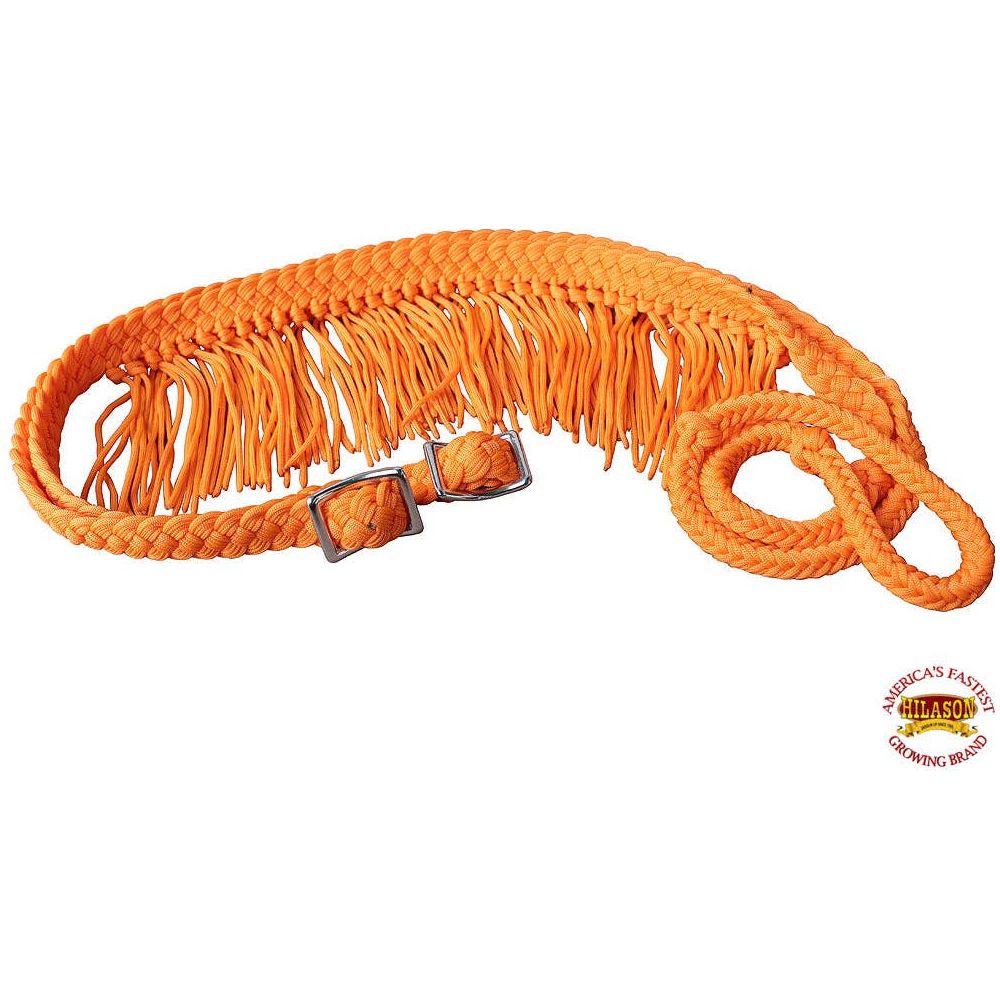 1" X 8Ft Hilason Braided Poly Barrel Horse Racing Reins Flat Grip Knots