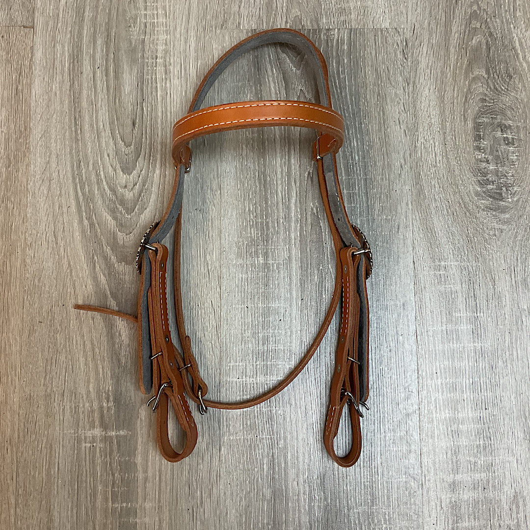 Mouse n' Ruby Original - Tan Leather With Quick Change Buckles Browband Headstall