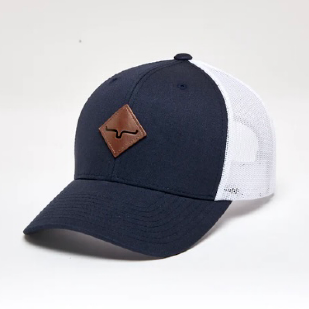 Kimes - Diamond Navy Blue & White Snap Back Men’s Ball Cap