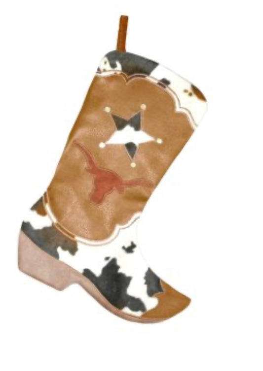CHRISTMAS!!! Cowboy Boot Stocking-18.5"