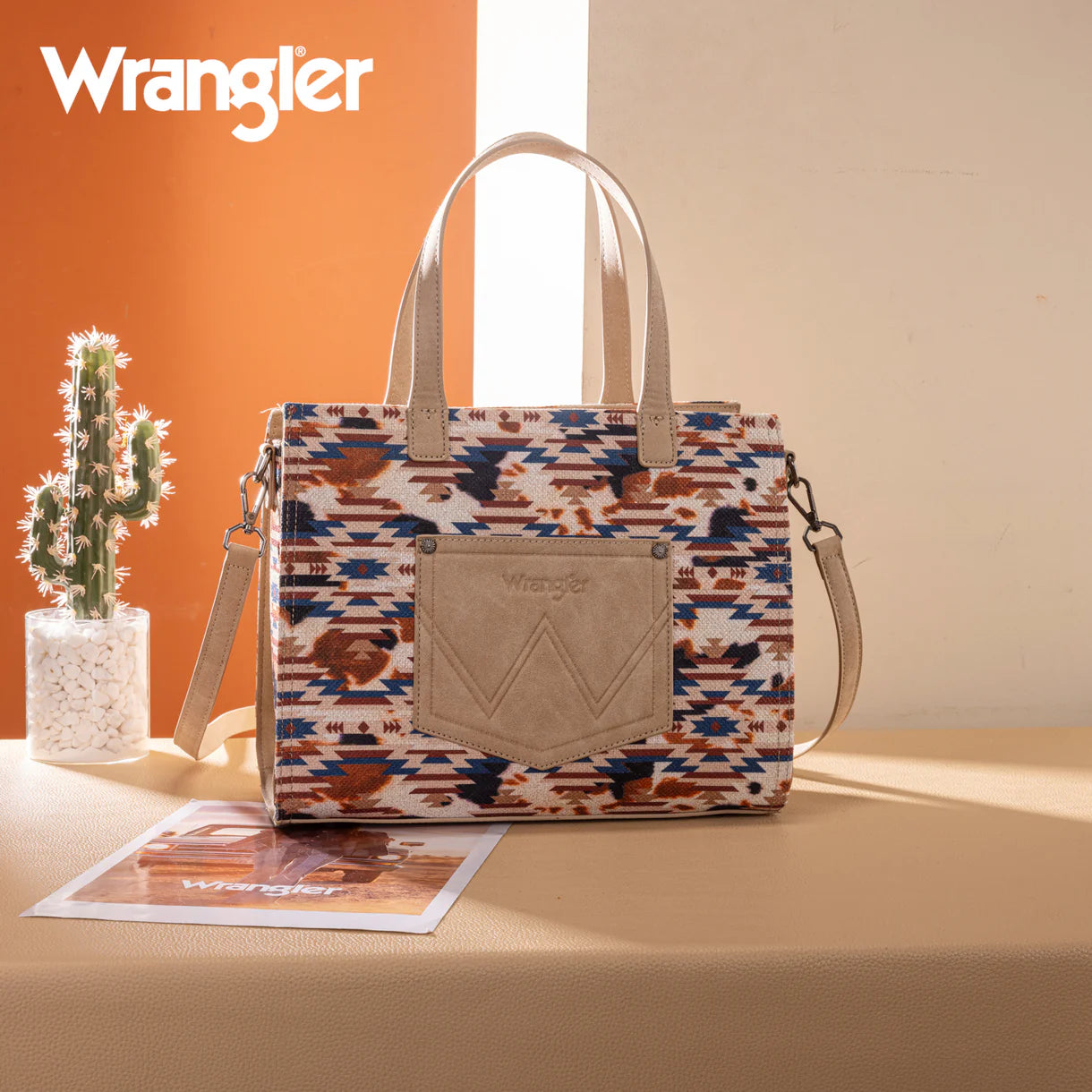 Wrangler Aztec Print Tote/Crossbody - WG302-8130