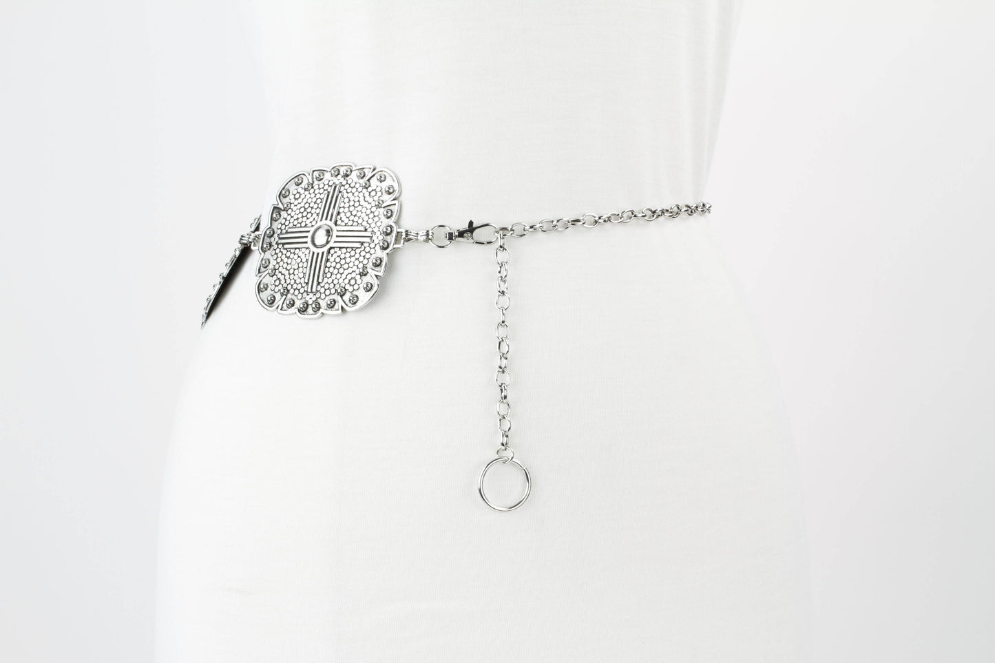 Women’s Medallion Chain Belt with Cross Design ABB MTL 1010