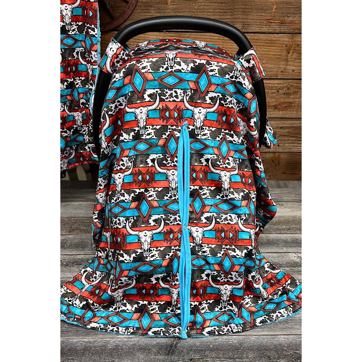 MULTI PRINTED STRIPE & DIAMOND PATTERN CAR SEAT COVER.